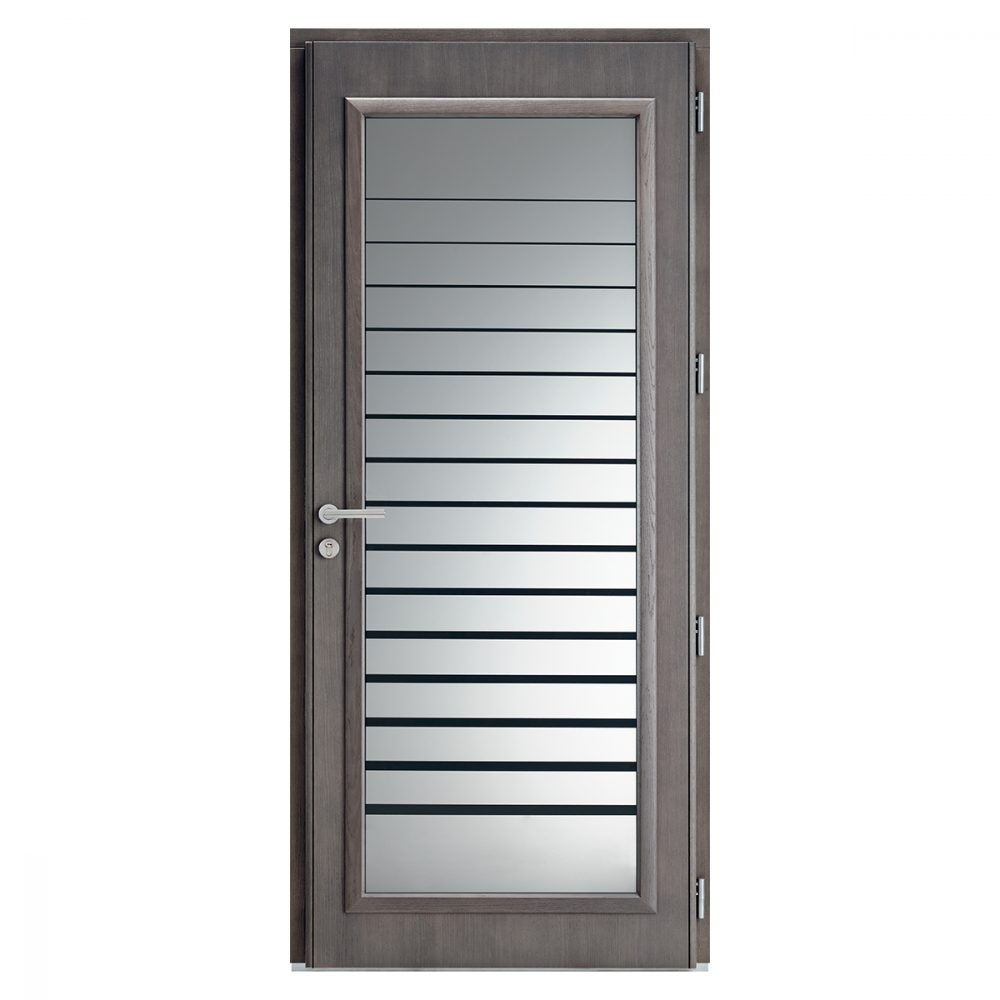 Porte D Entr E Mixte Alu Bois Classique L Gante Avec Grille S Rigraphi E